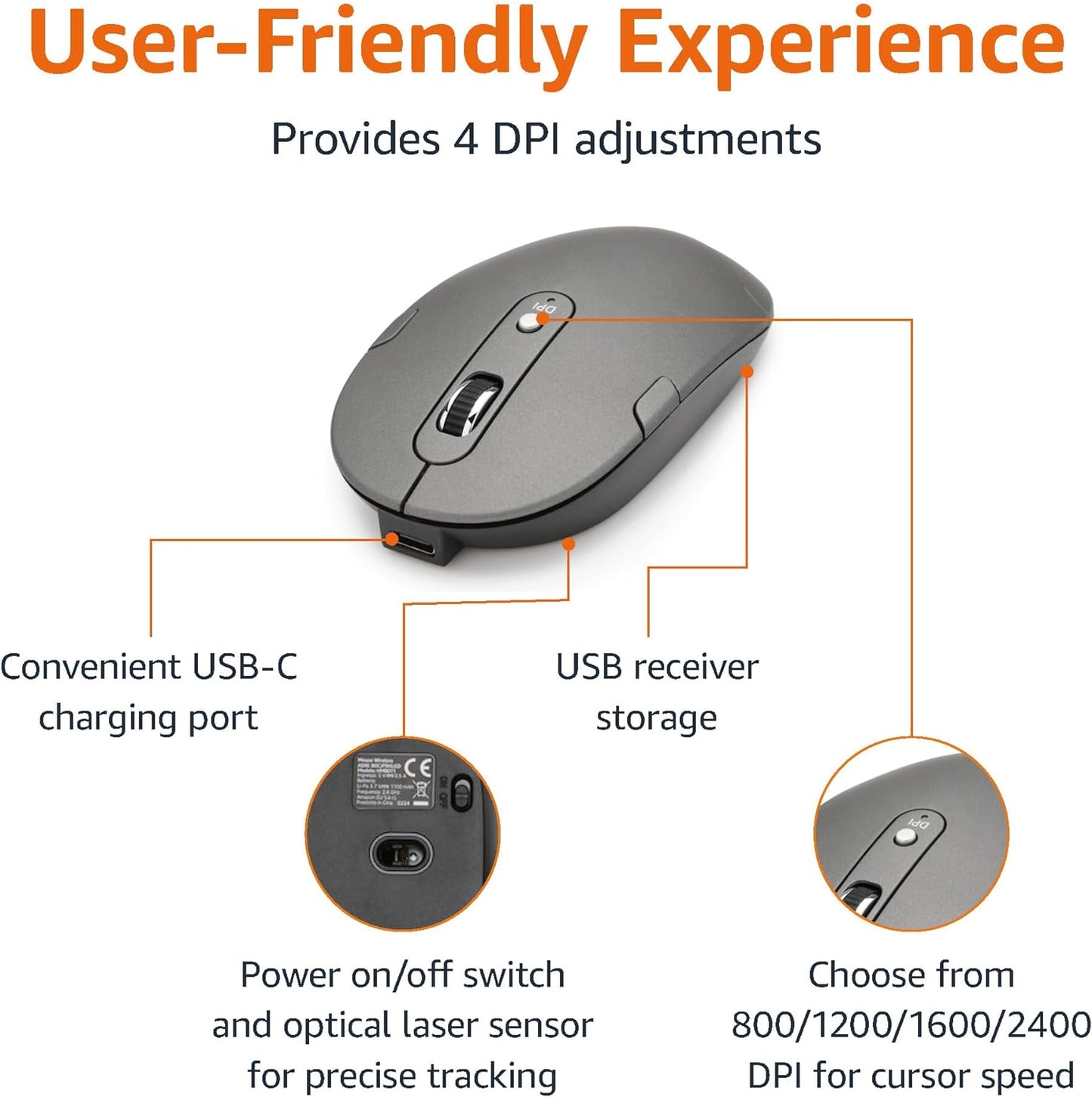 Amazon Basics Ultra Premium Wireless Keyboard and Mouse Combo - Rechargeable, Ultra Slim Design, Quiet, Full Size, Number Pad, Unifying Receiver, Black