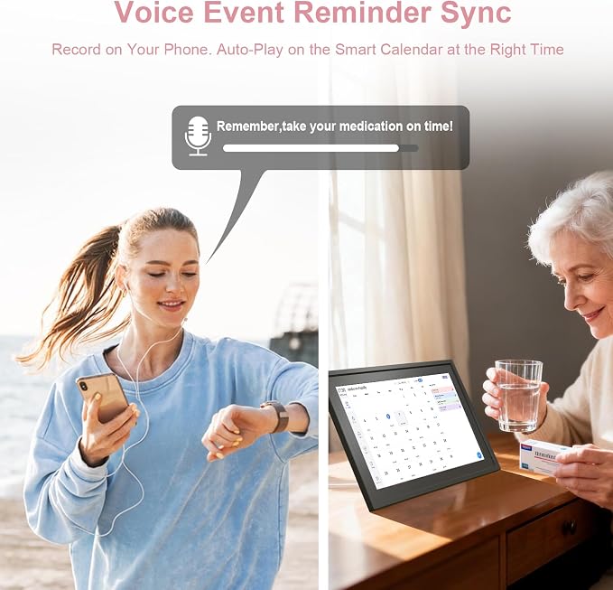 Digital Photo Frame 10.1" WiF Touch Screen Digital Wall Calendar, Family Planner with Chore Reward, Meal Plan, Audio Reminder, Shared Schedule, No Subscription, Wall & Desk Mount