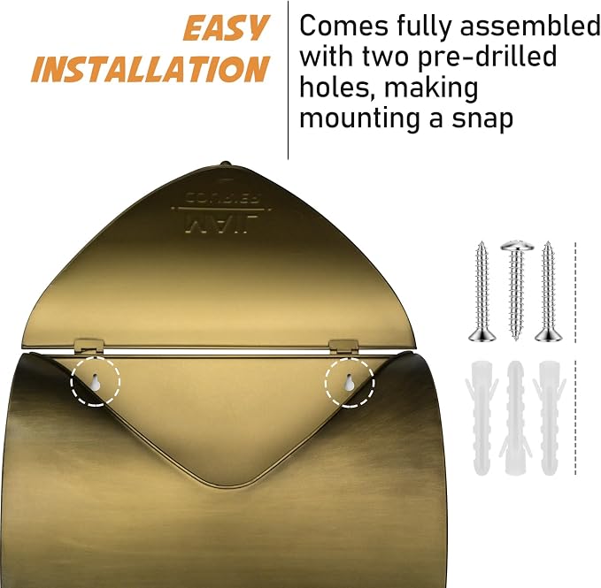 Outdoor Wall Mount Mailbox, 13 x 3.24 x 10.3 inch Antique Brass Waterproof Mail Box, Heavy Duty Wall-Mounted Mailboxes for Home, Envelopes, Magazines & Small Packages