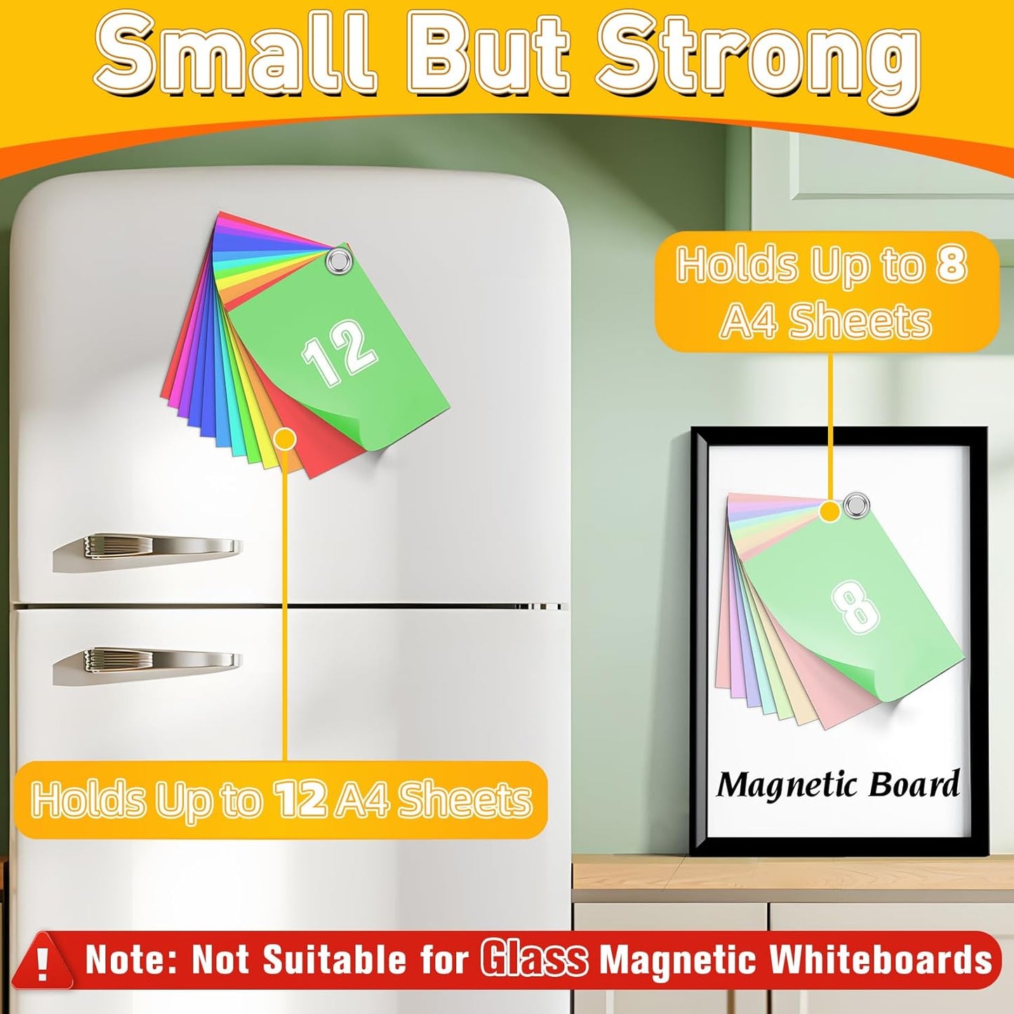 VNDUEEY 90 Pack Fridge Magnets Whiteboard Magnets Refrigerator Magnet, Small and Strong Magnet for Locker, Dry Erase Board, Home, Office, Classroom, Kitchen