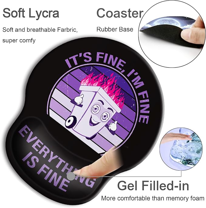 Ergonomic Mouse Pad with Wrist Rest Support,Gel Mouse Pads for Desk | Big Mousepad With Coaster Non-slip & Pain Relief for Computer, Home&Office Desk Decor