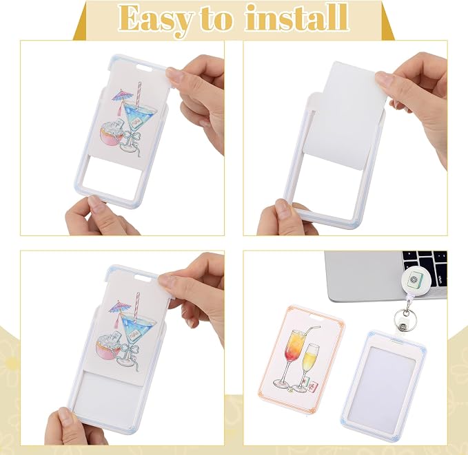 3 Set Badge Holder Retractable Reel ID Badge Holders with Clip Cute Name Badge Holders for Teacher Nurse Doctor Student Office Workers