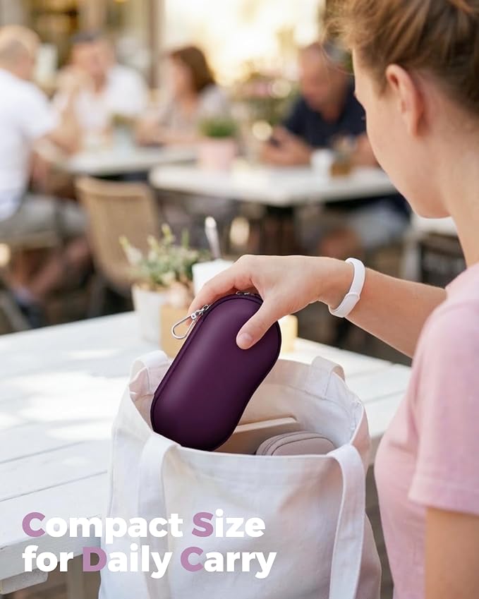 ProCase Sunglasses Case, Hard Shell Glasses Case for Men Women -Plum | Travel Shockproof Eyeglass Case with Metal Hanging Hook and Velvet Lining, Zipper Sport Glasses Holder Organizer for Gifts