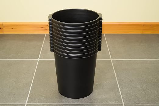 Jalema Re-Solution Office Wastebaskets, 4.75 Gallon, Black, 10 Pack | 10 office wastebaskets, 4.75 gallon, post-consumer recycled plastic, black, for office or home