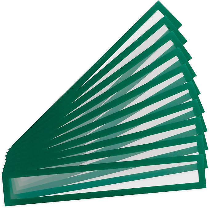 Tarifold Magnetic PRO Title Frames, 17.25 x 3 Inches, Green, 10 Pack | 10 magnetic title frames, 17.25 x 3 inches, green border, anti-glare PVC, quick document changes