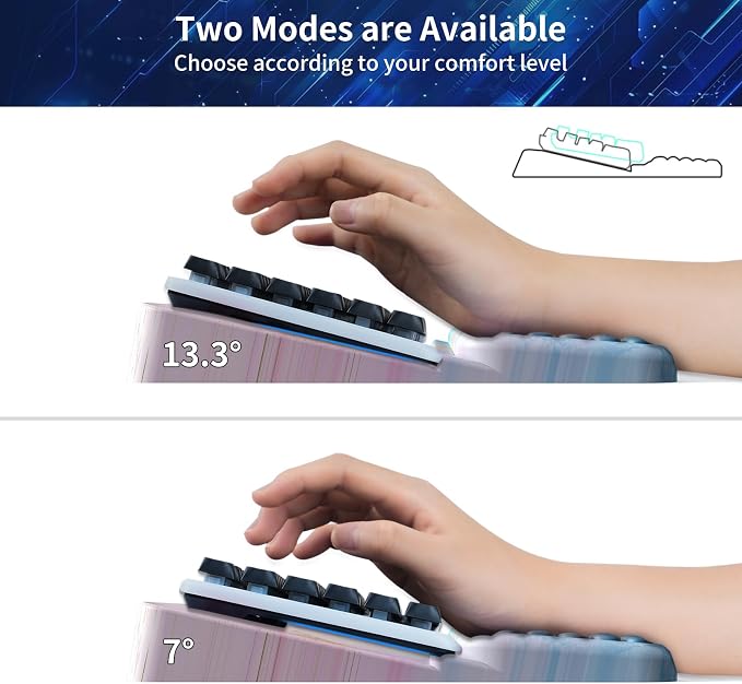 Keyboard Stand for Desktop, Keyboard Wrist Rest, Ergonomic Keyboards Holder for Easy Typing Working, Wrist pad for Keyboards with Comfortable Wrist Rest for Keyboard Blue Pink