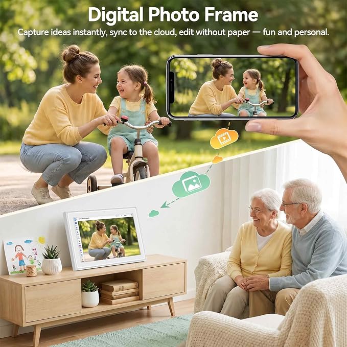 12.3" AI Digital Calendar, Smart Family Calendar Wall Touch Screen, Auto Sync with Google, iCloud & Outlook, Digital Wall Planner, Voice & Video Calling, Shared Tasks & Lists, Weather & Photo Frame