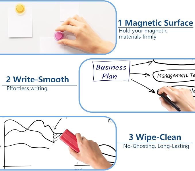 XBoard Magnetic Dry Erase Board/Whiteboard, 36 X 24 Inches Double Sided White Board, Silver Aluminium Frame