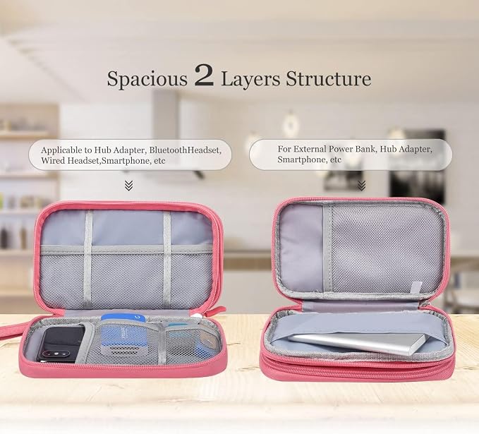 CAOODKDK Electronic Organizer Travel USB Cable Accessories Bag/Case,Waterproof for Power Bank,Charging Cords,Chargers,Mouse,Earphones Flash Drive