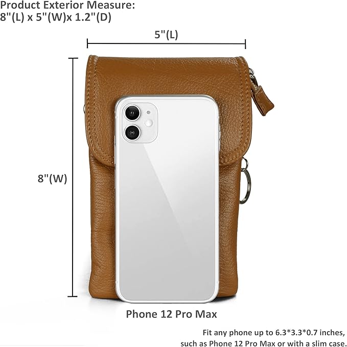 befen Genuine Leather Small Crossbody Bags for Women Cell Phone Travel Bag | Soft Real Leather, Adjustable Shoulder Strap, Card Slots, Compact Size, Daily Travel Shopping Outing Use, Phone Purse