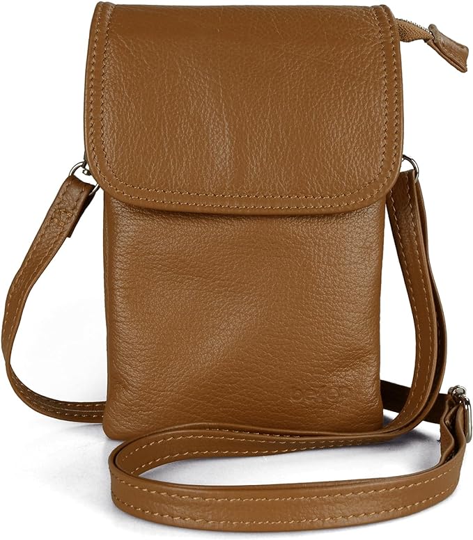 befen Genuine Leather Small Crossbody Bags for Women Cell Phone Travel Bag | Soft Real Leather, Adjustable Shoulder Strap, Card Slots, Compact Size, Daily Travel Shopping Outing Use, Phone Purse