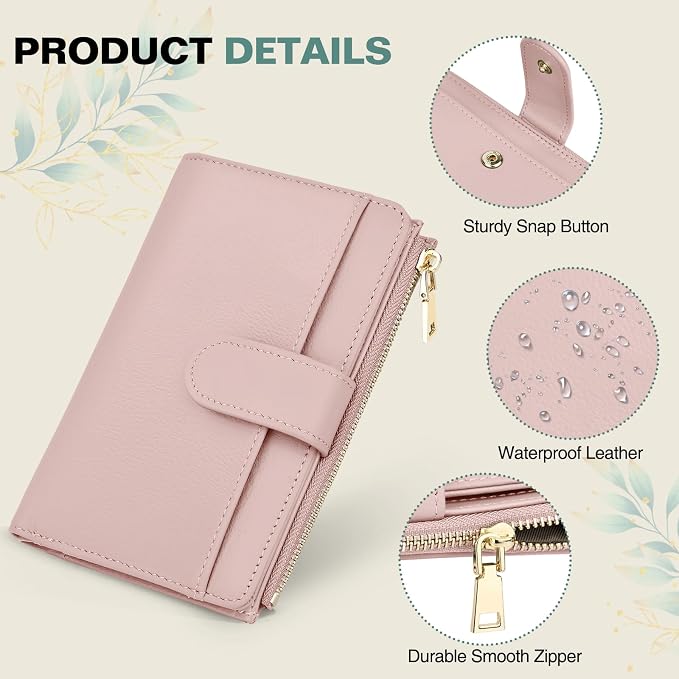 RFID Passport Holder for Travel, Leather Passport Wallet Cover with Airtag | with Airtag Slot, Card Cash Holders, Zippered Coins Pocket, for Women/Men, Gift Box, Travel Essentials, 4.1"L x 1"W x 6.3"H