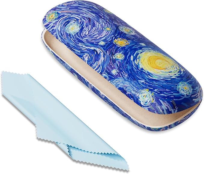 Eyeglasses Case, Portable Hard Shell Protective Case for Glasses, Eyeglass Holder Box for Women with Cleaning Cloth