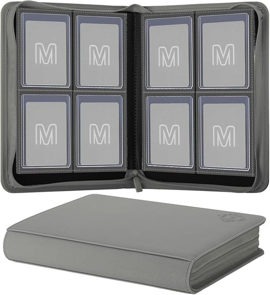 Toploader Binder,4-Pocket Side Load Trading Card Album, Holds 128 Cards with Double-Sided Pockets for MTG, Sports Cards, Top Loader Storage