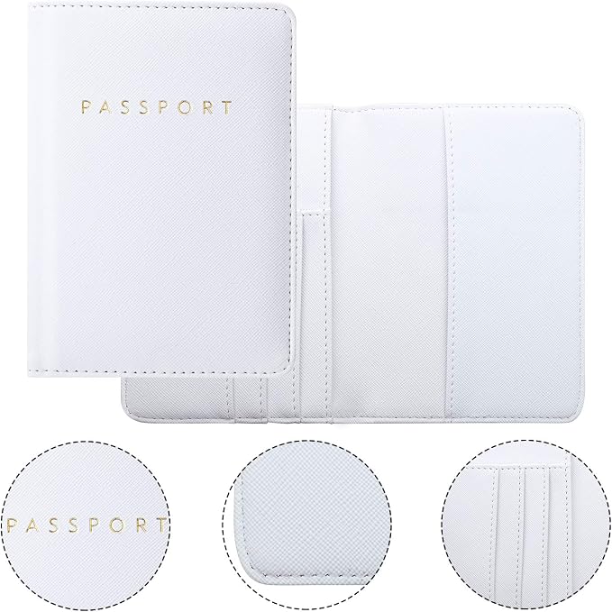 2 Pcs Passport Cover Holder for Travel Waterproof Leather Passport Wallet Case Book Travel Cruise Essentials for Women Men | 2 Pieces