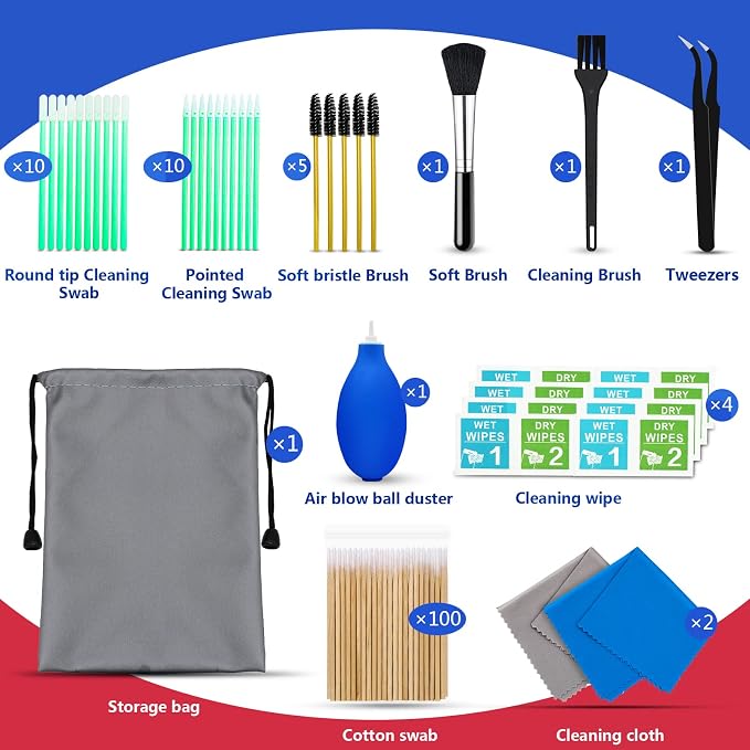 Cleaning Kit for iPhone, Cleaning Tool for Phone Charging Port Speaker | Electronic Cleaning kit Compatible with iPhone Airpods Earbuds Camera USB C Lightning Port ipad (140PCS)