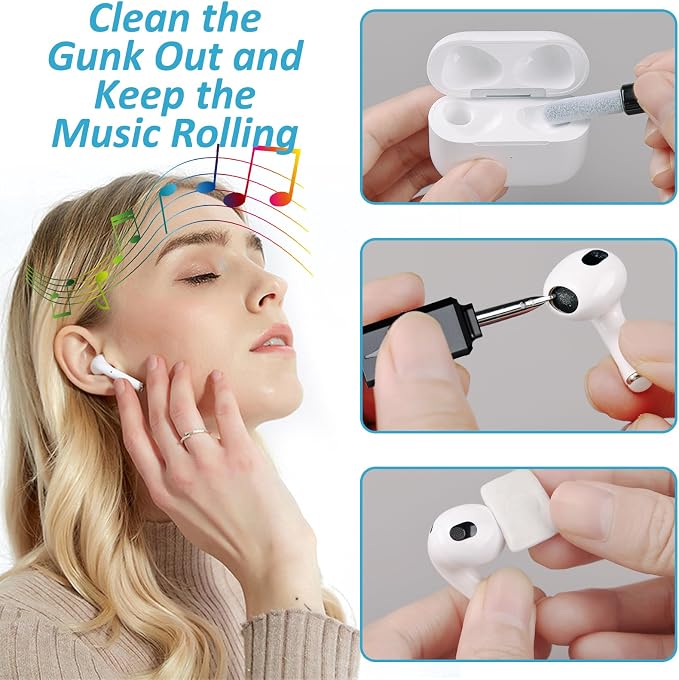 iPhone Cleaning Kit for Charging Port Cleaner,Lightning Charger Connector | Speaker Cable,AirPod Pro Cell Phone，Cleaning Putty，Repair Restore Tool,Thin Cleaning Brushes,Microfiber Cloths,Port Pick