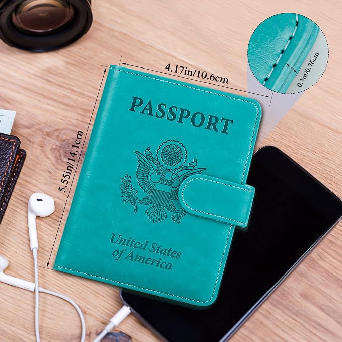 TIGARI Passport Holder for Travel Women Men, PU Leather Waterproof RFID Wallet Cover Case Sleeve, Valentines Day Gifts, Vacation Plane Cruise Travel Document Organizer Essentials