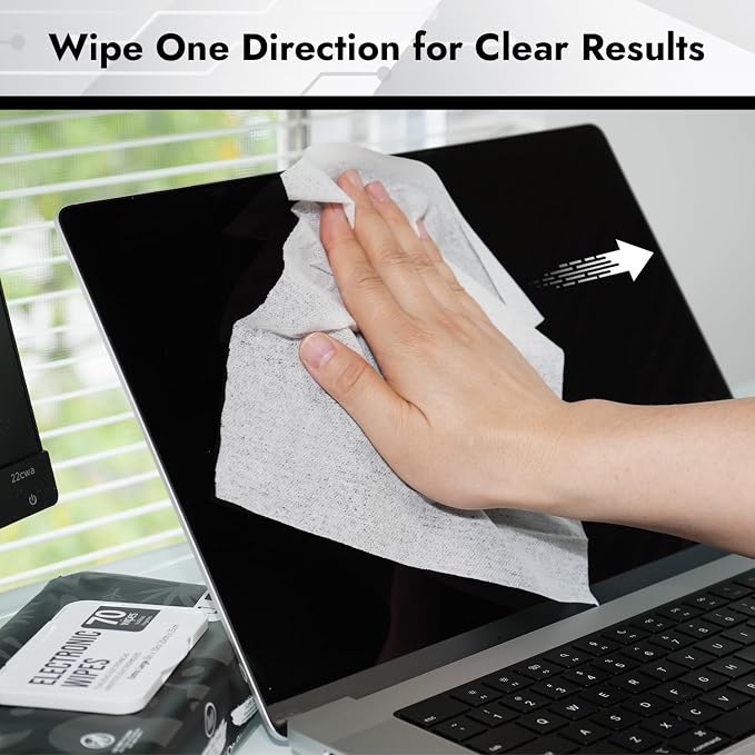Air Jungles Electronic Wipes Screen Cleaner 70 Ct (Pack of 2), XL 8x10 Inch | No Cloth Needed, Cleaning LED Screen, TV, Computer, Tablet, Phone, Laptop, Monitor, Smart Watch, Headphone & Gaming Equipment