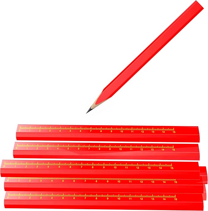 RONDURE 8-Pack Carpenter Pencils for Construction Woodworking Flat pencil - Heavy Duty Contractor Building Pencil Carpentry Woodworking Marking Tool (8 PCS)