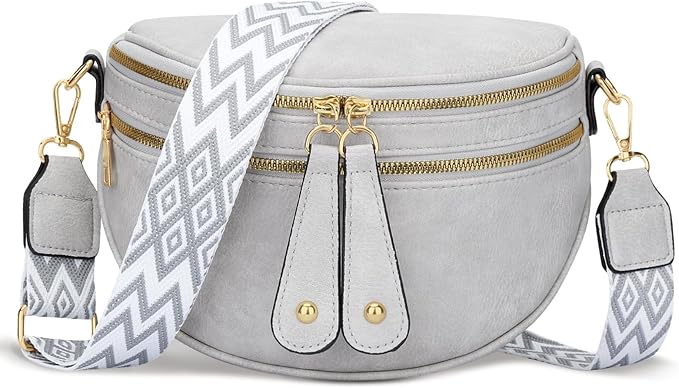 KKXIU Crossbody Bags for Women Vegan Leather Travel Bum Bag | Trendy Fanny Waist Pack | Shoulder Purse with Adjustable Strap