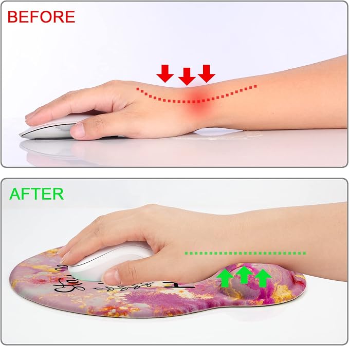 Ergonomic Mouse Pad with Wrist Rest Support,Gel Mouse Pads for Desk | Big Mousepad With Coaster Non-slip & Pain Relief for Computer, Home&Office Desk Decor