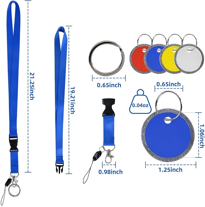 happyhbt Neck Lanyard with Release Buckle 4 Pack, Key Tags Rings Chain 4 Colors, for Phone,ID Badge Holder, Keys, Women Men Cruises Ships Nurse Doctor Office Gifts