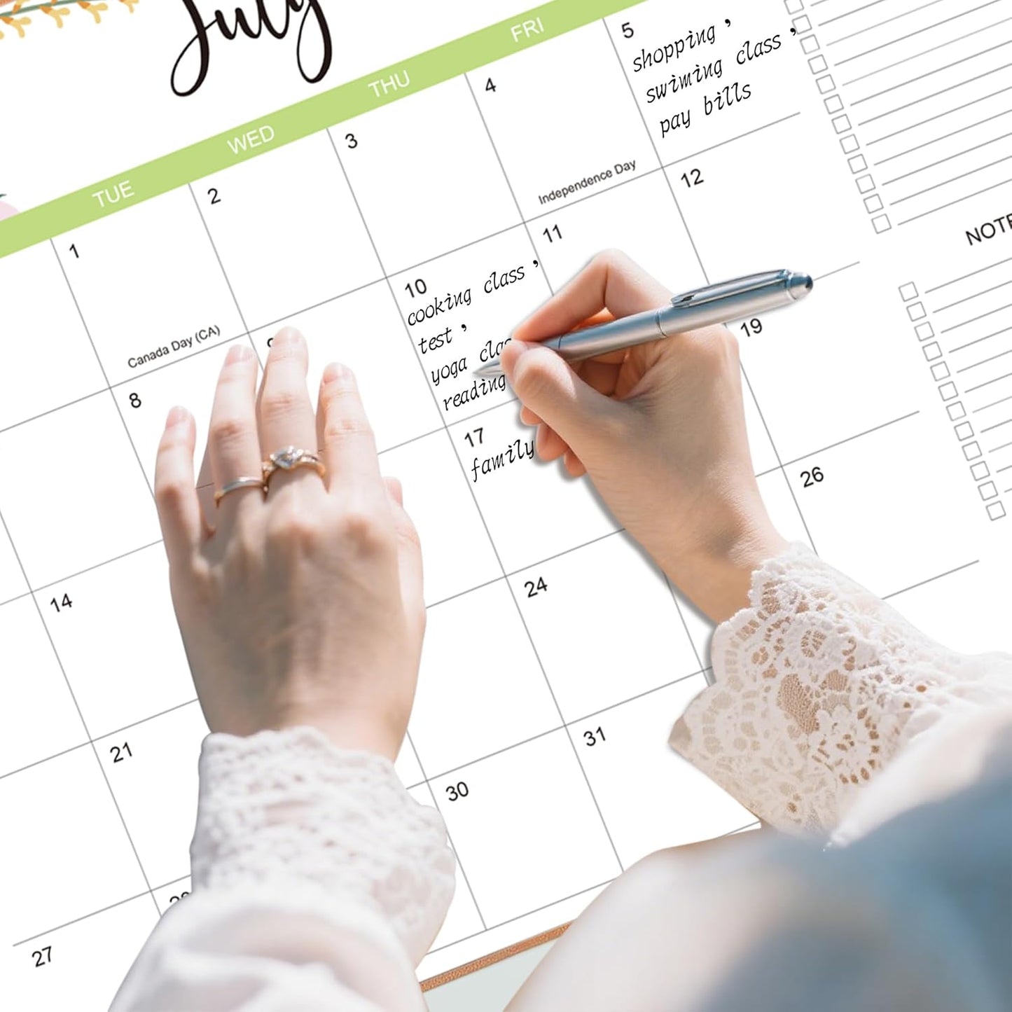 Desk Calendar 2025-2026 with Desk Mat – 22" x 17" Large Desk Pad Calendar Runs From Jul 2025 to Dec 2026, Floral Design Desktop Calendar with To-Do, Notes for Planning, Organizing, and Scheduling Your Life (Brown)