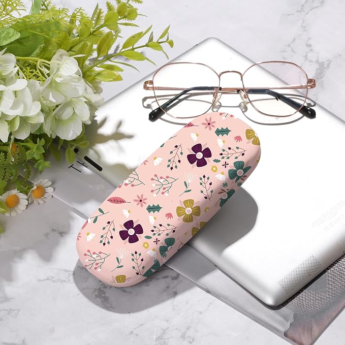 Glasses Case Hard Shell,Portable Protective Eyeglasses Case, Eyeglass Holder Box with Cleaning Cloth, for men women