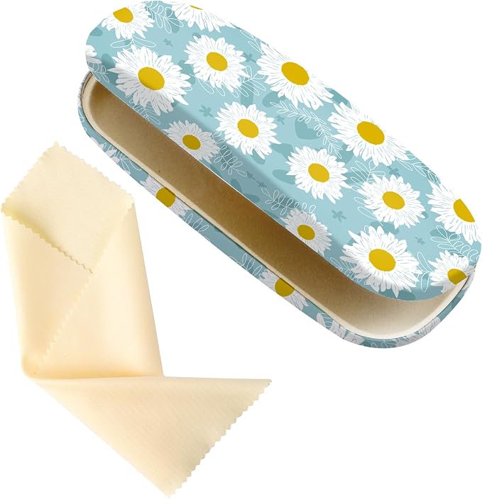 Glasses Case Hard Shell,Portable Protective Eyeglasses Case, Eyeglass Holder Box with Cleaning Cloth, for men women
