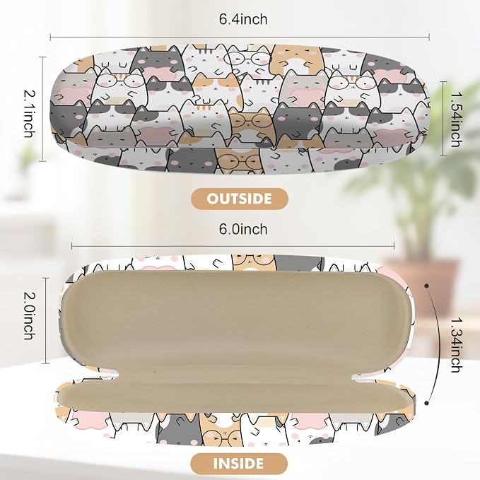 Glasses Case Hard Shell,Portable Protective Eyeglasses Case, Eyeglass Holder Box with Cleaning Cloth, for men women