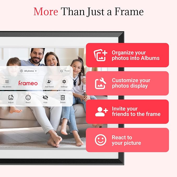 Frameo Digital Picture Frame – 10.1 Inch Smart Wi-Fi Photo Frame with Easy App Connection, Gift for Women, Mom, Grandma, Wife, Girlfriend, Wedding Share Memories Instantly via Free App
