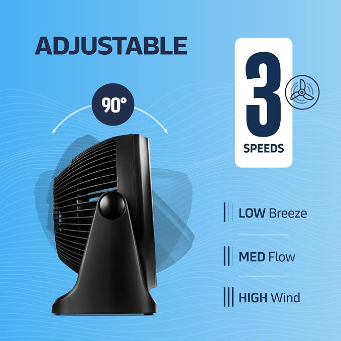 NEXAIR 7" Air Circulator Portable Turbo Fan, 3 Speed Adjustable Desk fan Powers Cool Air-Waves Up To 25ft, Quiet Operating Fan For Bedroom, Made Of Durable Material, Great For Office & Living Room