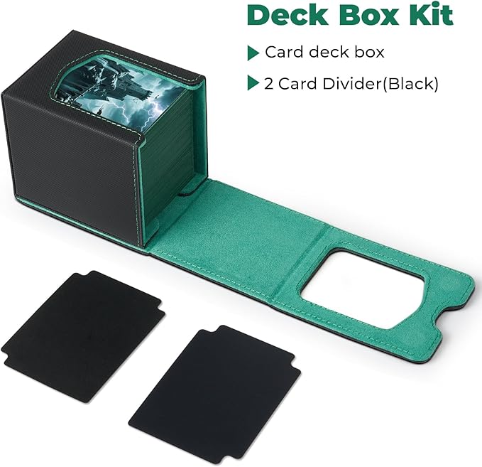 Fabmaker Deck Box Compatible with MTG Commander, (patent Pending) Magnetic Trading Card Storage Box with Comman-der, Fits 100 Double-Sleeved Cards, Card Box Compatible with Magic the Gathering, Grey