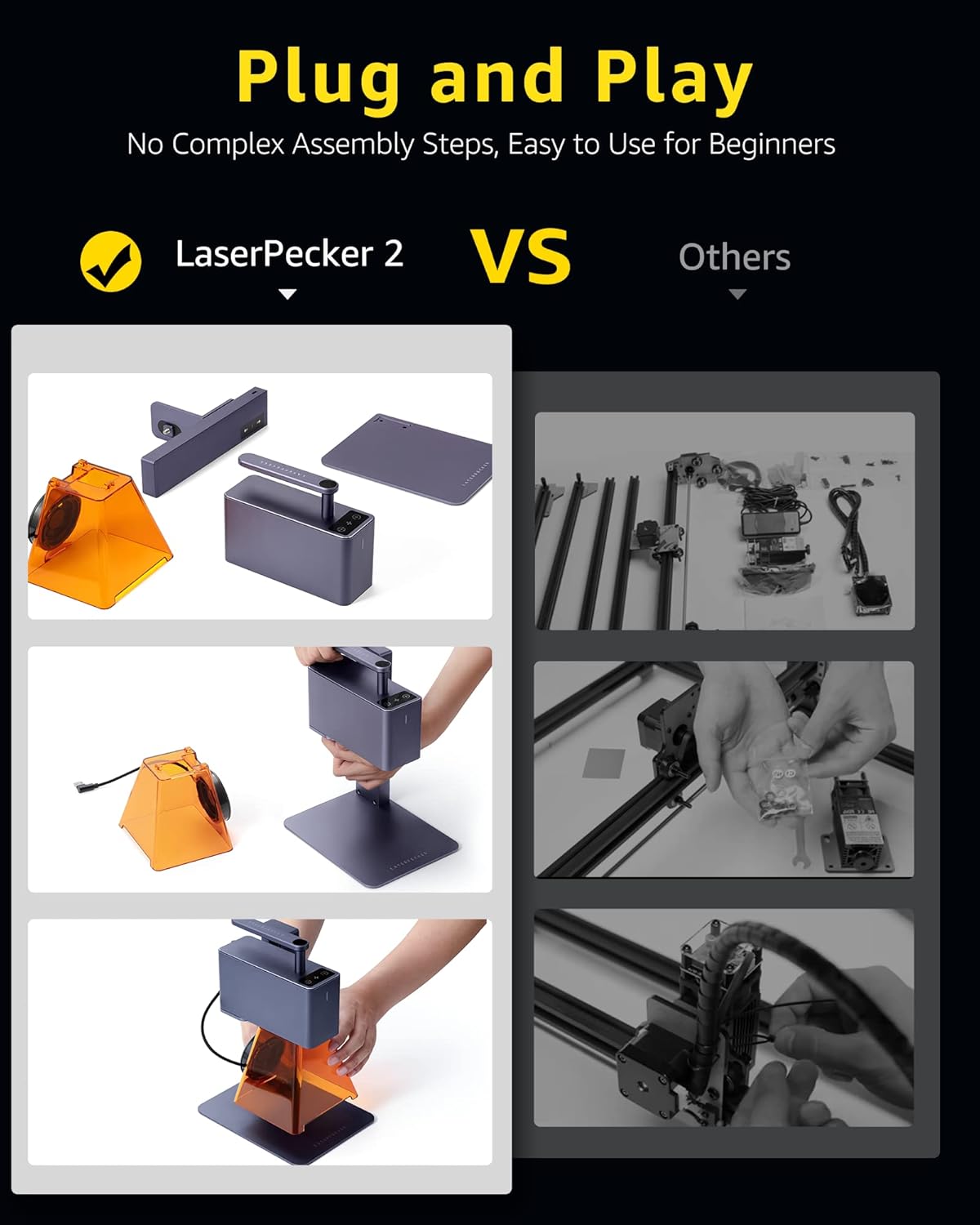 LaserPecker LP2 Laser Engraver with Roller, Portable and Handheld Laser Engraving Machine for Wood Metal Leather Acylic Engraving Laser Cutter, Suit Set with Versatile Rotary Roller