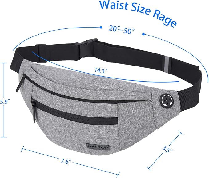 Crossbody Bags for Women Men Travel Essentials Fanny Pack Belt Bag | 4-Zipper Pockets,Key Chain,Polyester,Fit All Phones,Perfect Gifts Enjoy Festival Sports Yoga Traveling Workout Running Casual