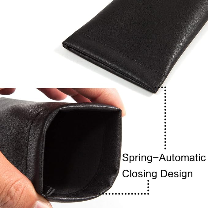 TRIUMPH VISION Eyeglass Case Glasses Case Soft Sunglass Pouch Sleeve 3 Pack | Slim Lightweight Alternative to Bulky Case, Leather Lined Protect Lens, Squeeze Easy to Use, Stylish Portable for Daily Use