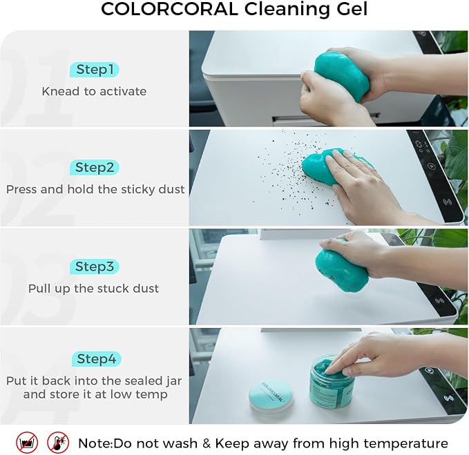 ColorCoral car Cleaning Gel Keyboard Cleaner car Interior Cleaner Kit Blue | 2-Pack Cleaning Putty Dust Cleaner Car Vent Keyboard Cleaning Detailing Slime Universal Cleaning Kit Car Accessorie Men Women