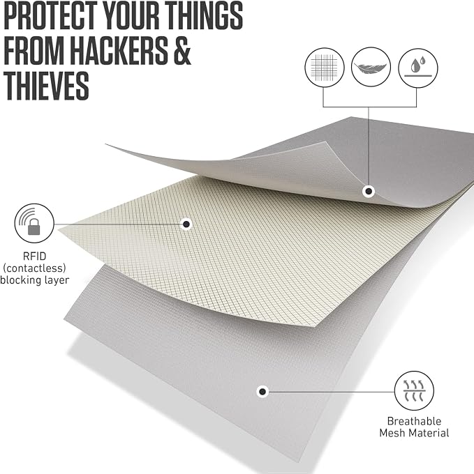 VENTURE 4TH Travel Money Belt, RFID Blocking Passport Holder - Sleek Silver