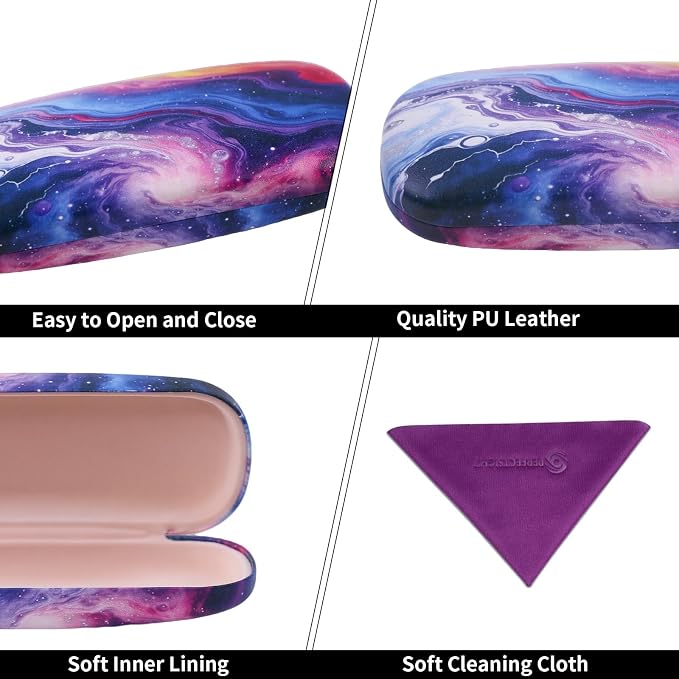 PERFECTSIGHT Hard Shell Eyeglasses Case, Kawaii Protective Glasses Case for Kids, Cute Eyeglass Case for Women Men Girls