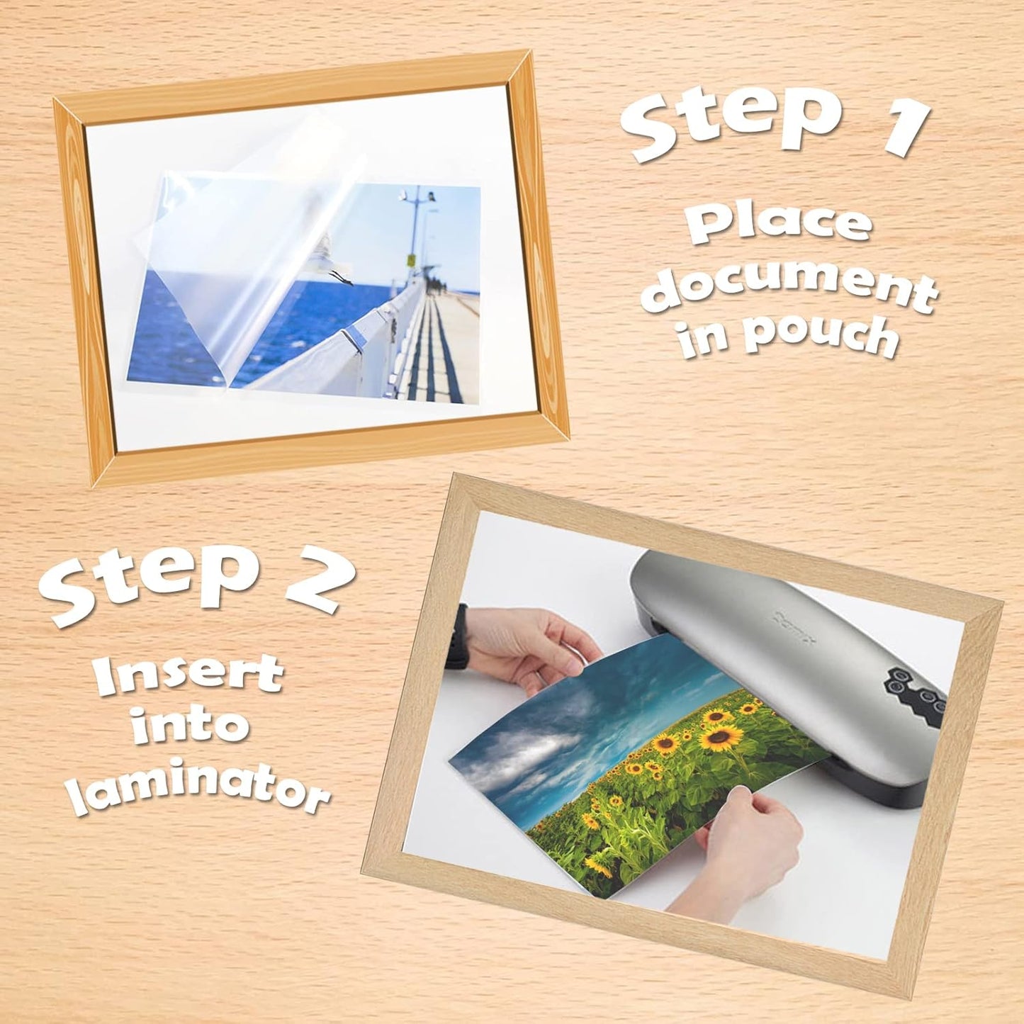 RBHK Thermal Laminating Pouches 8.9 x 11.4 inches, 5 mil Thick, 100-Pack, Clear Plastic Laminator Sheets