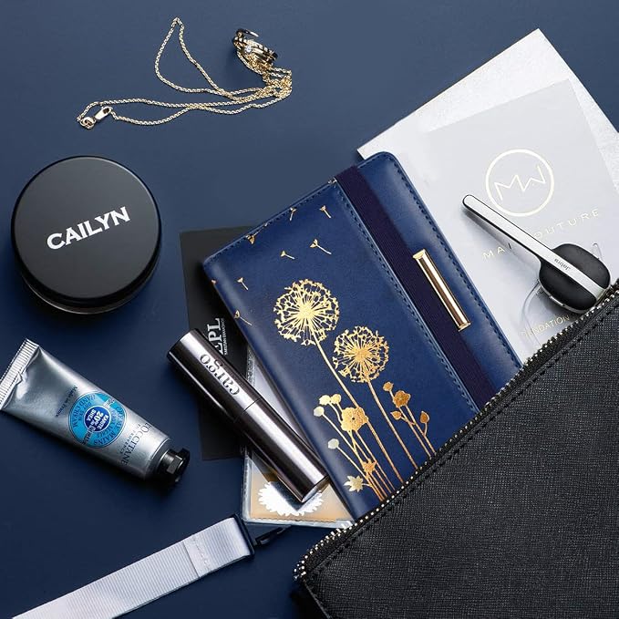 Coco Rossi Passport Holder for Travel Women Slim RFID Passport Cover Wallet | Travel Essentials, Passport Book Holders, Passport Cover Case, PU Leather, Cute, Thin, Spliced Design, Dandelion