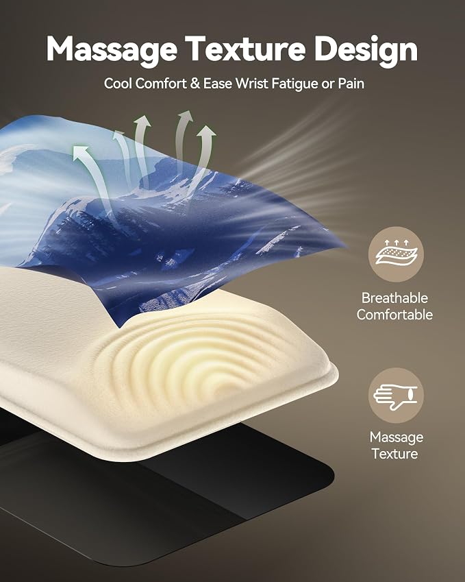 TECKNET Ergonomic Mouse Pad with Wrist Rest, Comfortable Relieves Pain | Built-in Memory Foam and Ergonomic Slope Design Relieves Carpal Tunnel Syndrome Pain, Mousepad for Office Gaming