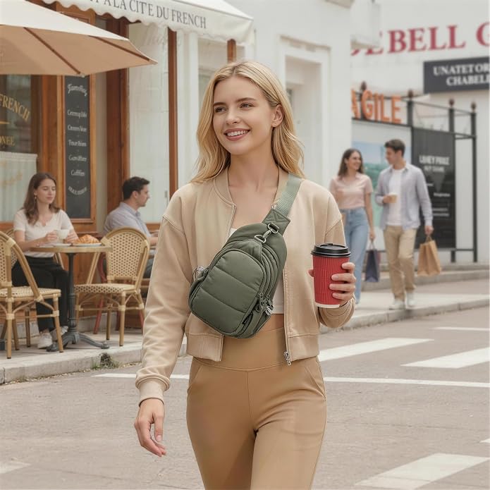TOPEAST Sling Bag for Women, Anti-Theft Crossbody Bag with RFID Blocking & Small Water Bottle Holder for Travel