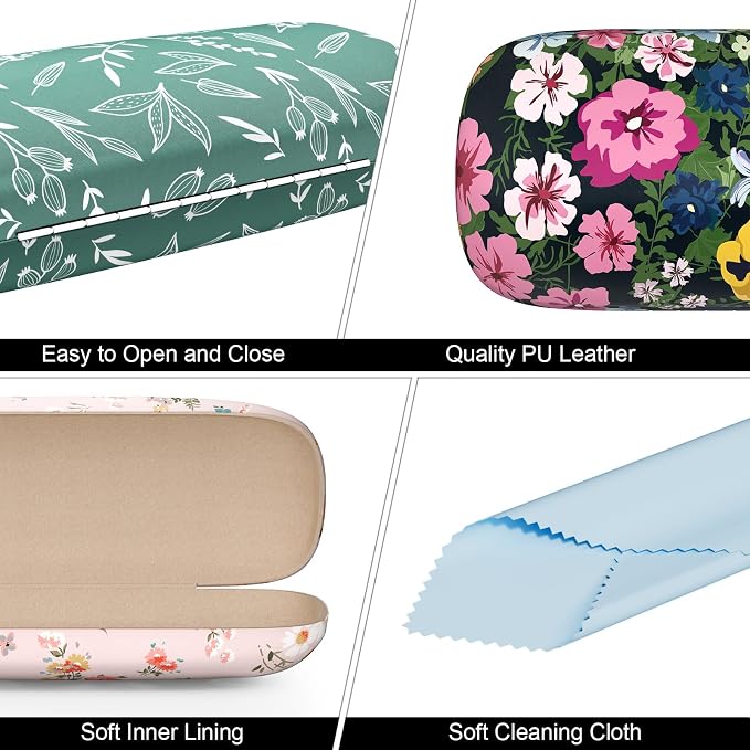 Eyeglasses Case, Hard Shell Protective Case for Glasses, Unisex for Women Men