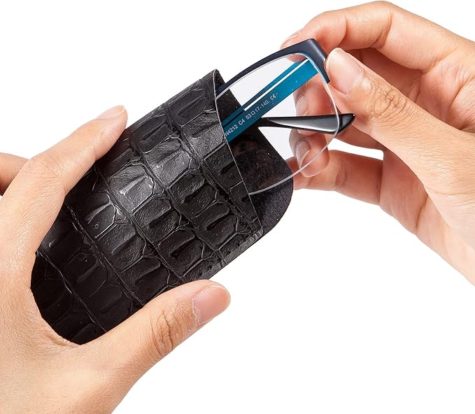 TRIUMPH VISION 3 Pack Reading Glasses Pouch Soft Case Eyeglass Sleeve Slim | Alternative to Bulky Case in bag, Lightweight Lined Padded Protect Optical lens Slip in, Cute Pattern Portable for Daily Use