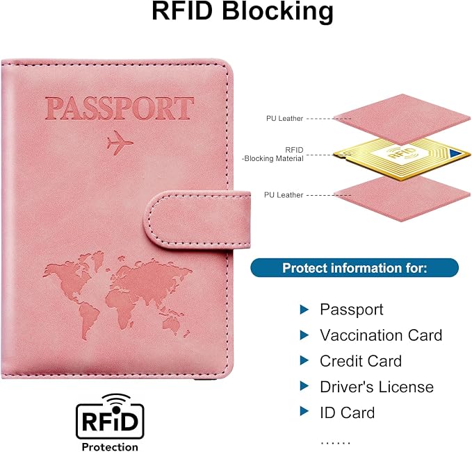 Passport Holder for Travel Women and Men RFID Passport Holder with Card Slots Holder Passport Case Passport cover Passport Wallet Travel Essentials and Accessories