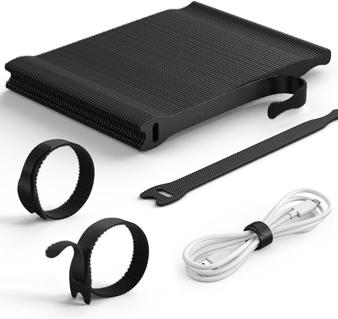 Lamicall 100Pack Reusable Cable Ties, 6 Inches Durable Cord Organizer Nylon Hook & Loop Straps, Cable Management Wrap Wire Storage Essentials, Computer PC Accessories, Home Office Travel Gadgets