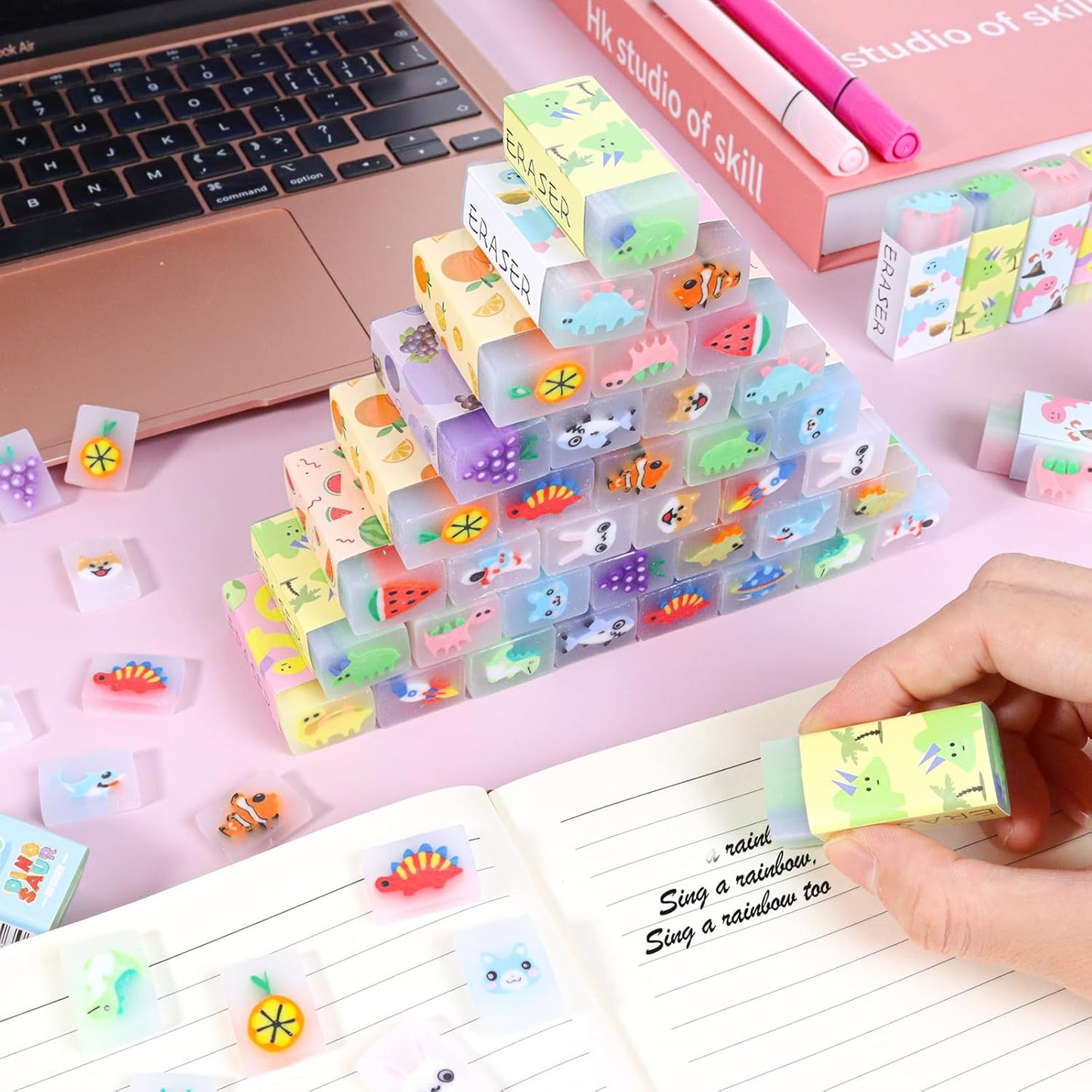 35PCS Cute Animal Erasers for Kids, Count Bulk Pack, Assorted Designs, Back to School Supplies