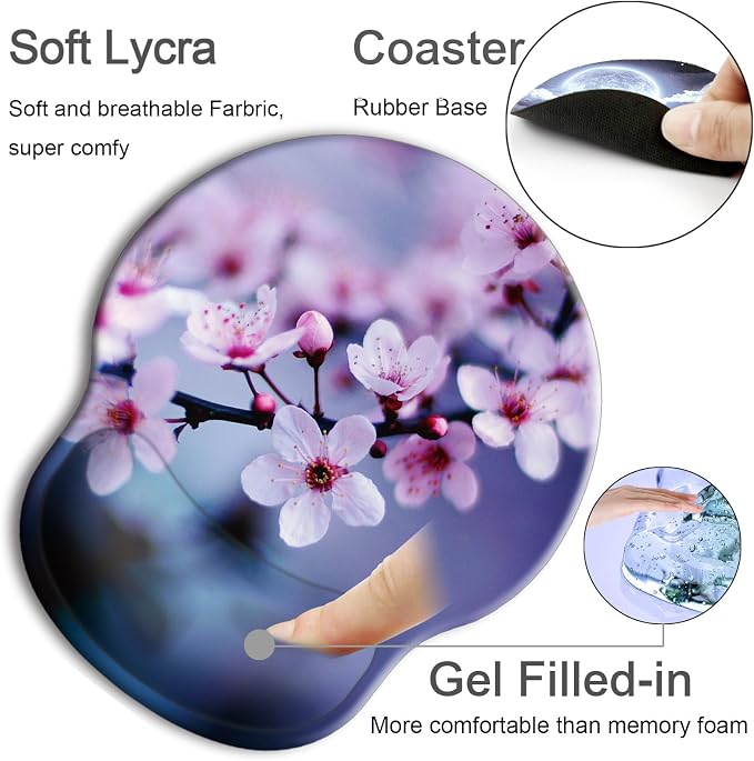 Ergonomic Mouse Pad with Wrist Rest Support,Gel Mouse Pads for Desk | Big Mousepad With Coaster Non-slip & Pain Relief for Computer, Home&Office Desk Decor